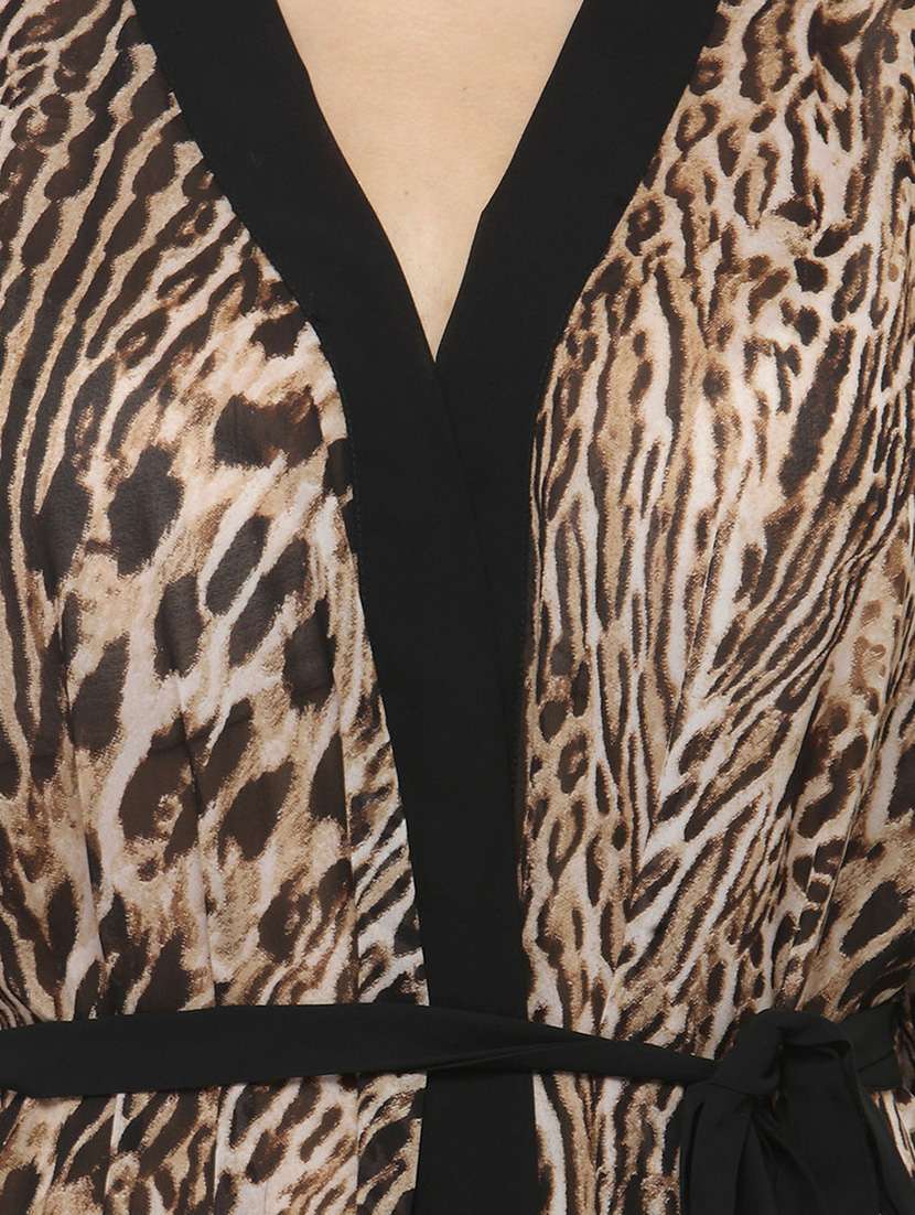 brown printed sleepwear robe - 14578416 -  Standard Image - 3