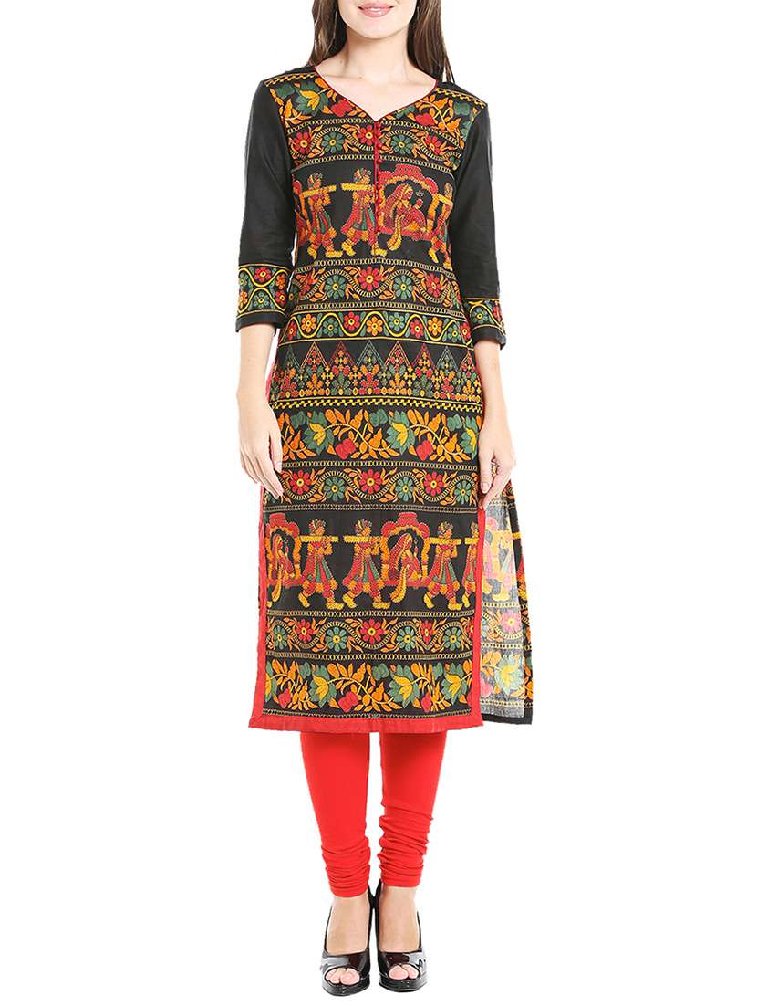 graphic straight kurta