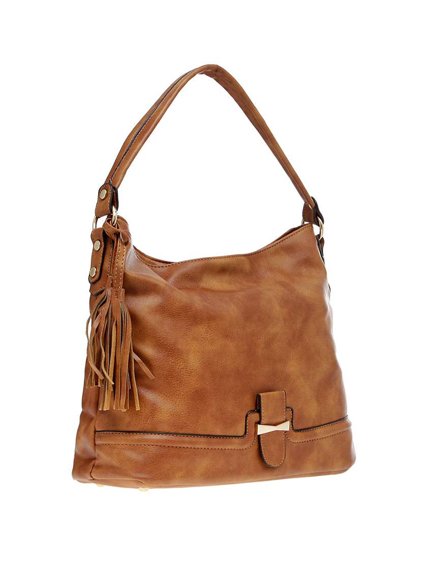 tan leatherette handbag - 14584183 - Standard Image - 3