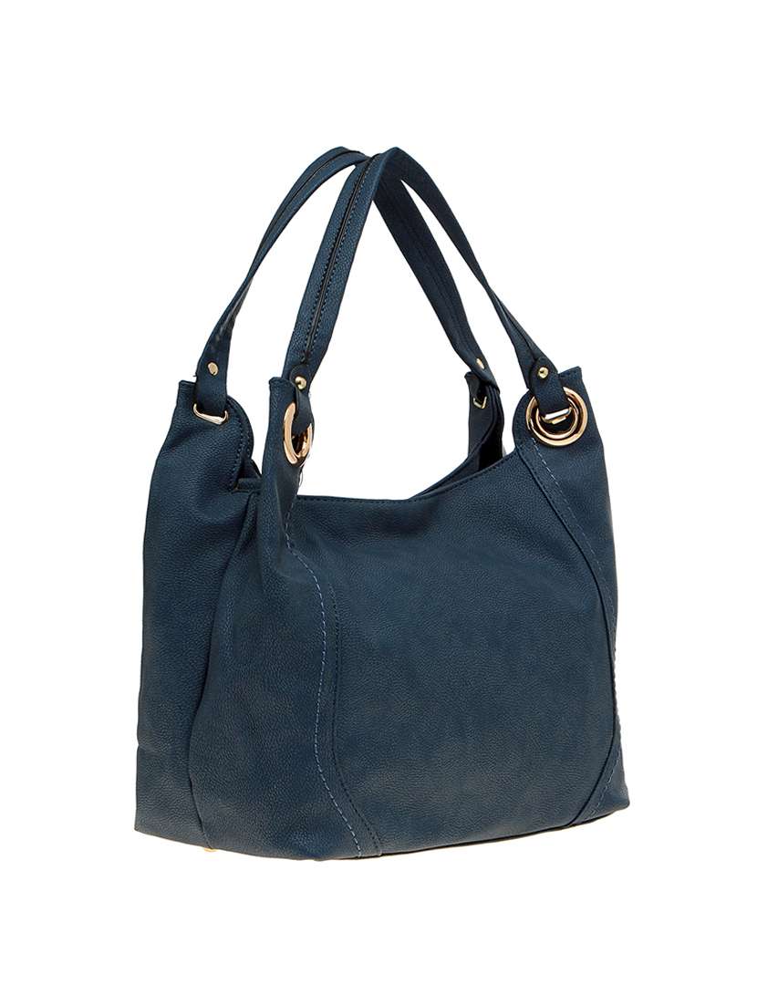 blue leatherette handbag - 14584187 -  Standard Image - 3