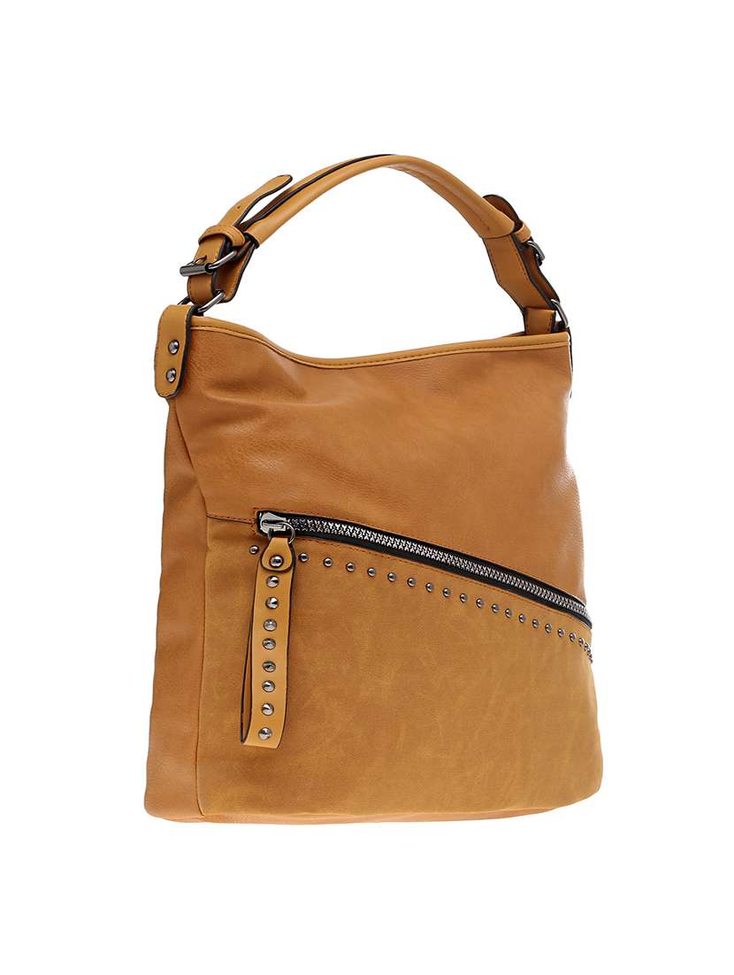 brown leatherette handbag - 14584188 -  Standard Image - 3