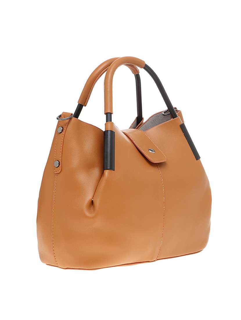 brown leatherette  regular handbag - 14584197 -  Standard Image - 3