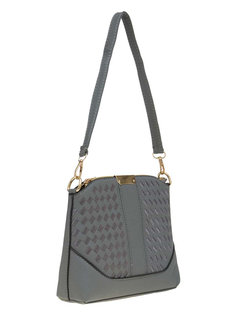 grey leatherette regular sling bag - 14584216 -  Standard Image - 3