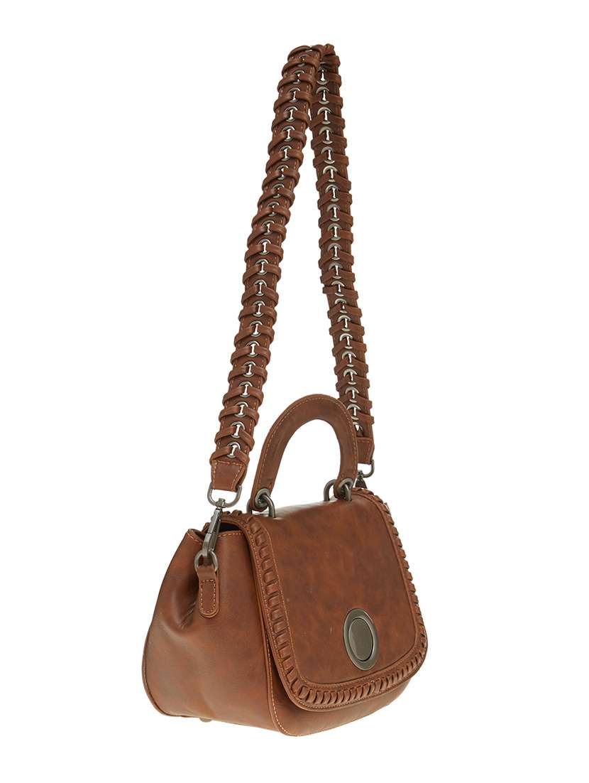brown leatherette  regular sling bag - 14584219 -  Standard Image - 3