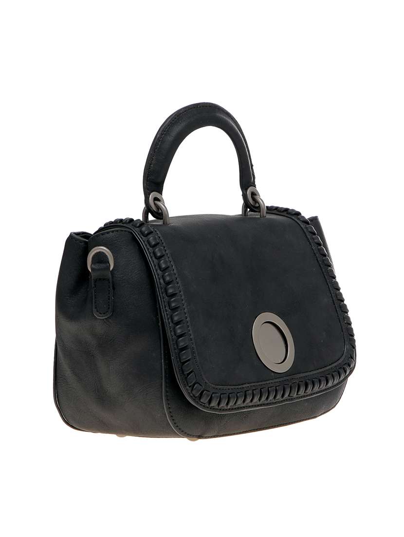 black leatherette regular sling bag - 14584222 -  Standard Image - 3