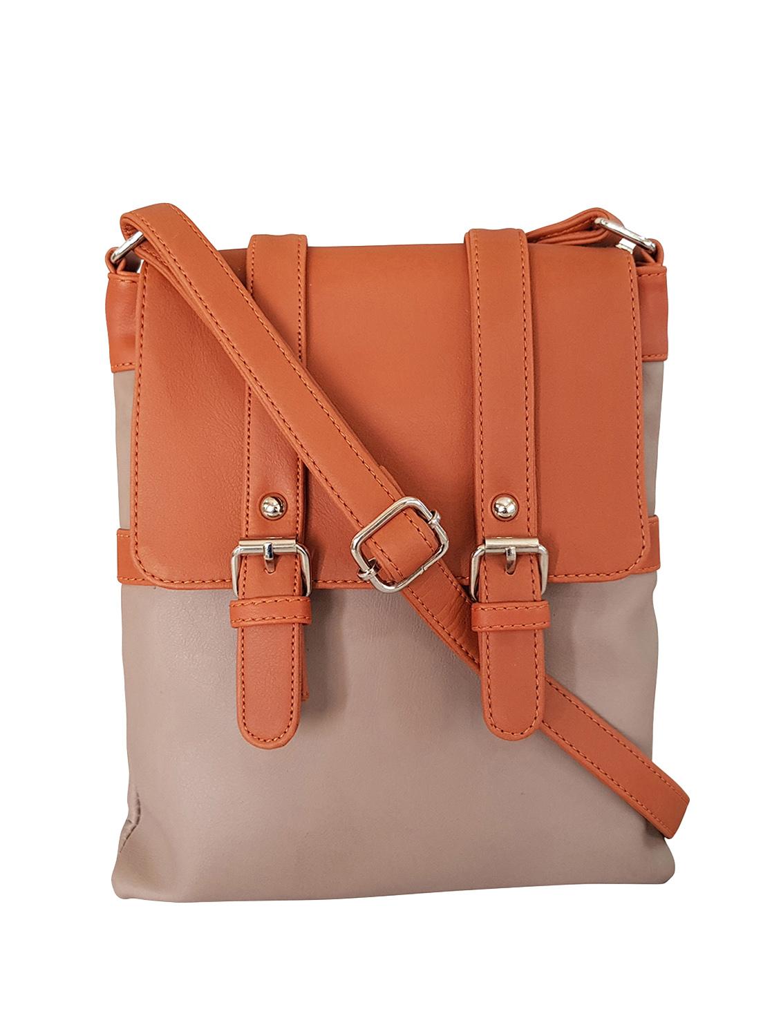 brown leatherette  regular sling bag - 14585426 -  Zoom Image - 0