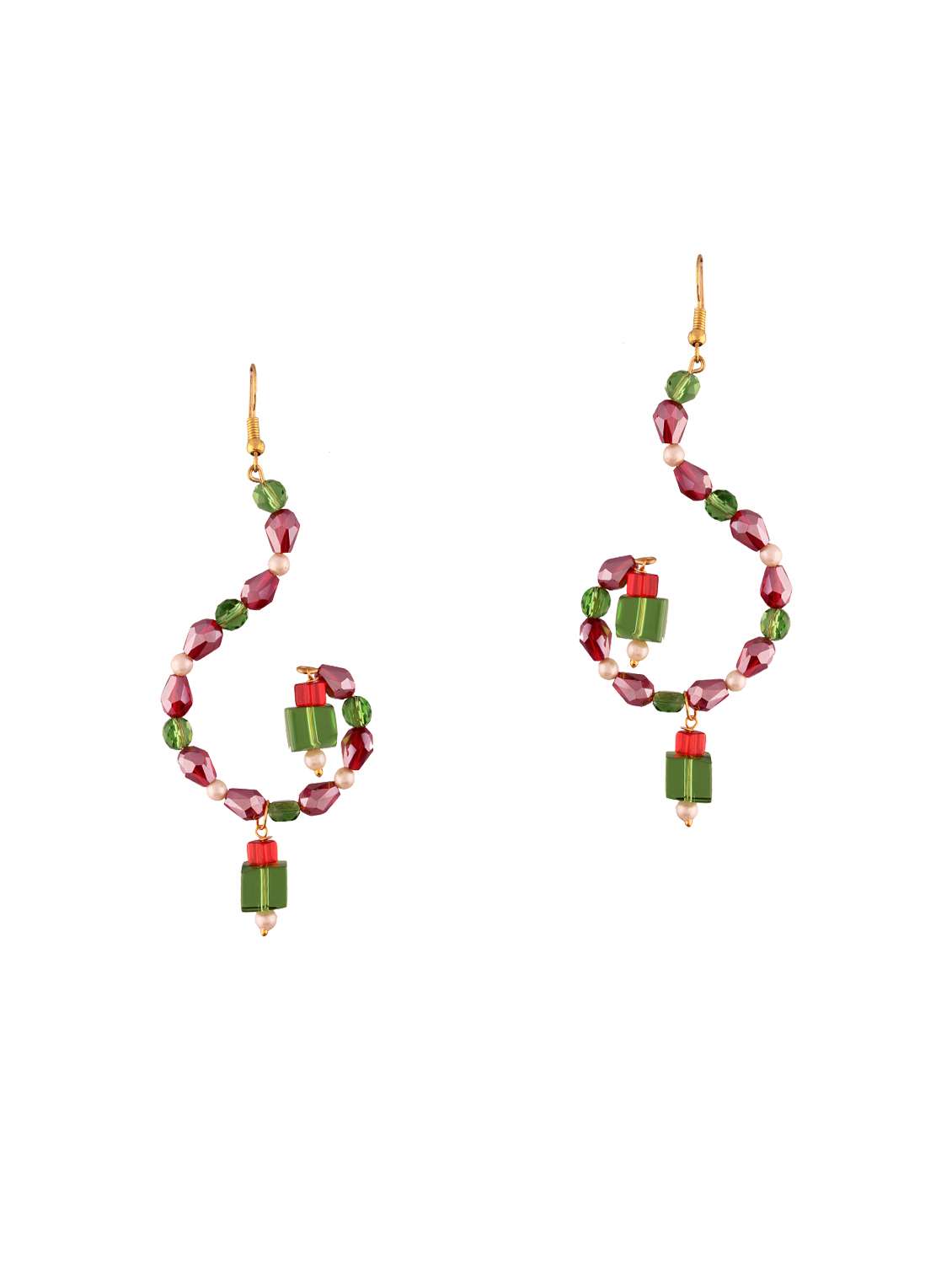 multi colored crystal drop earrings