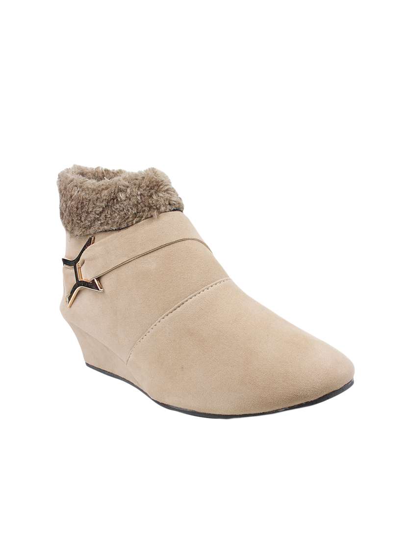 beige suede ankle boot