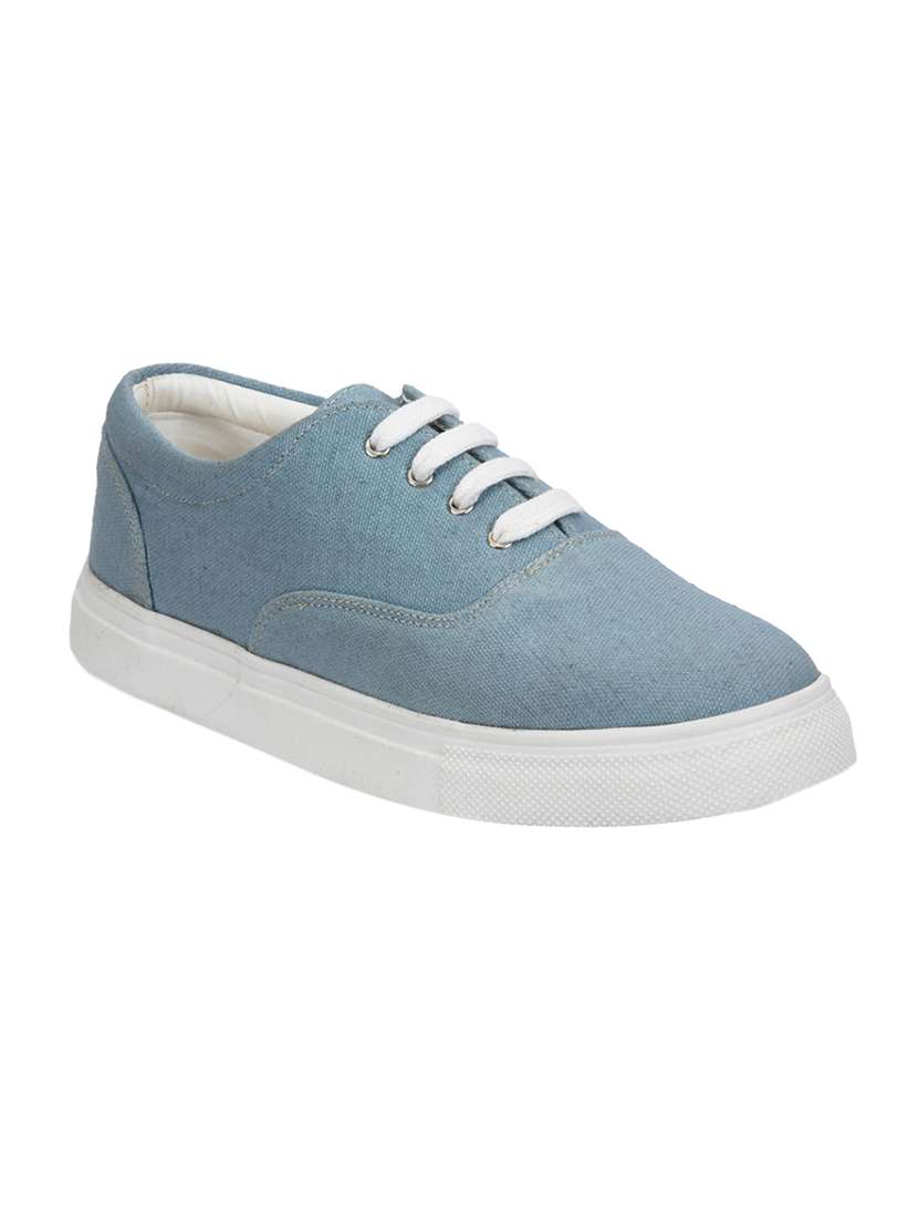 blue canvas laceup sneakers