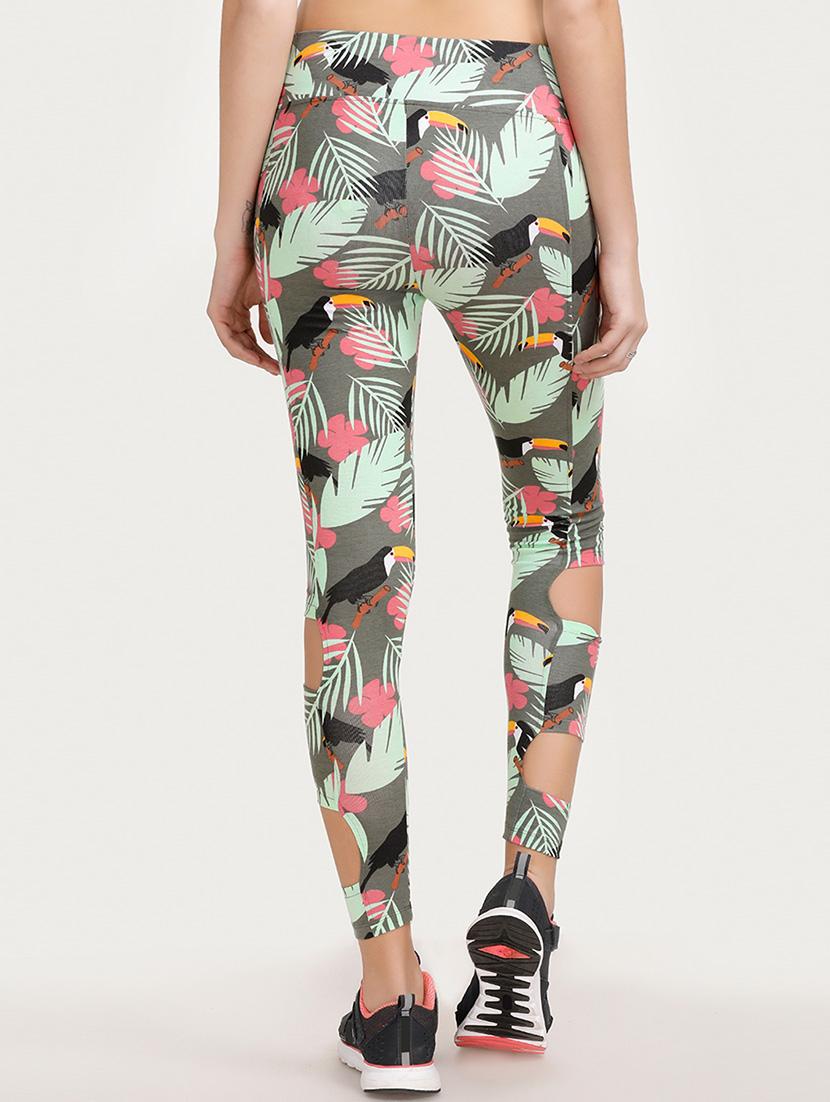 green printed cotton legging - 14598253 - Zoom Image - 0