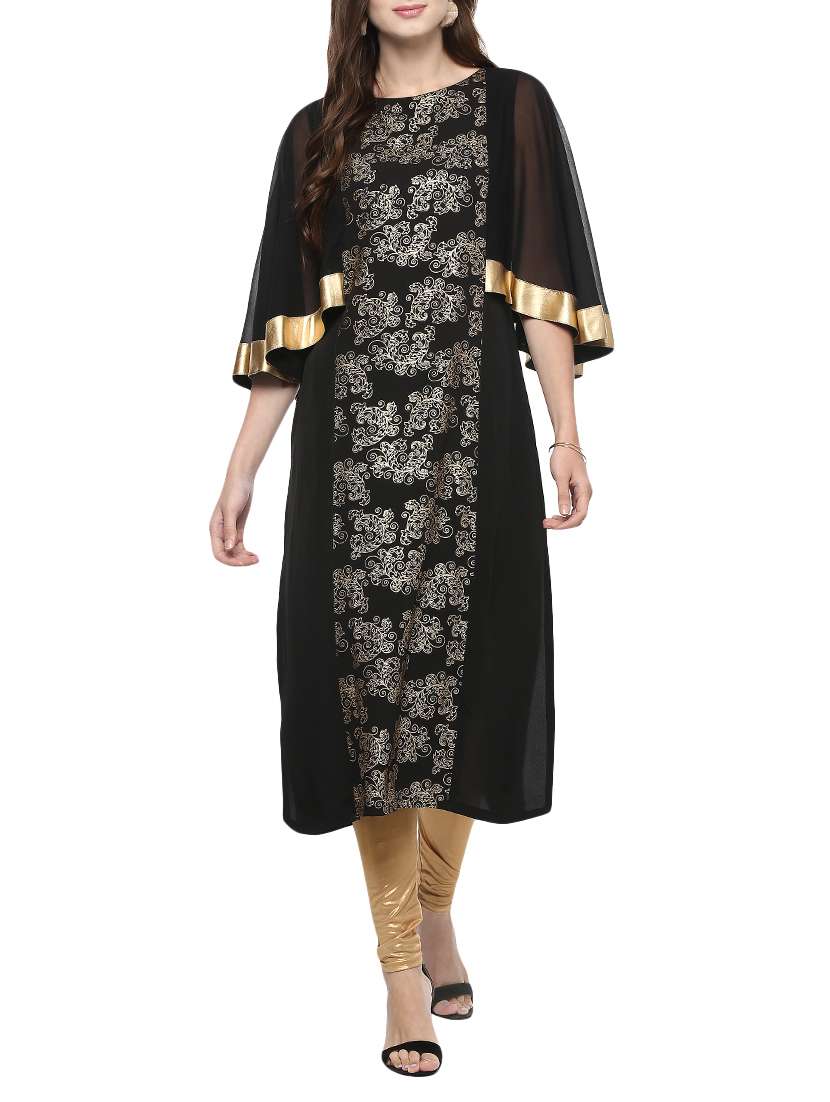 flared printed straight kurta