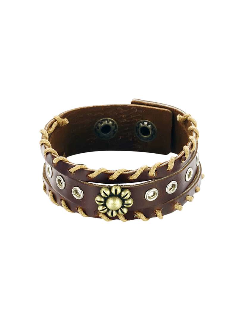 brown leather bracelet