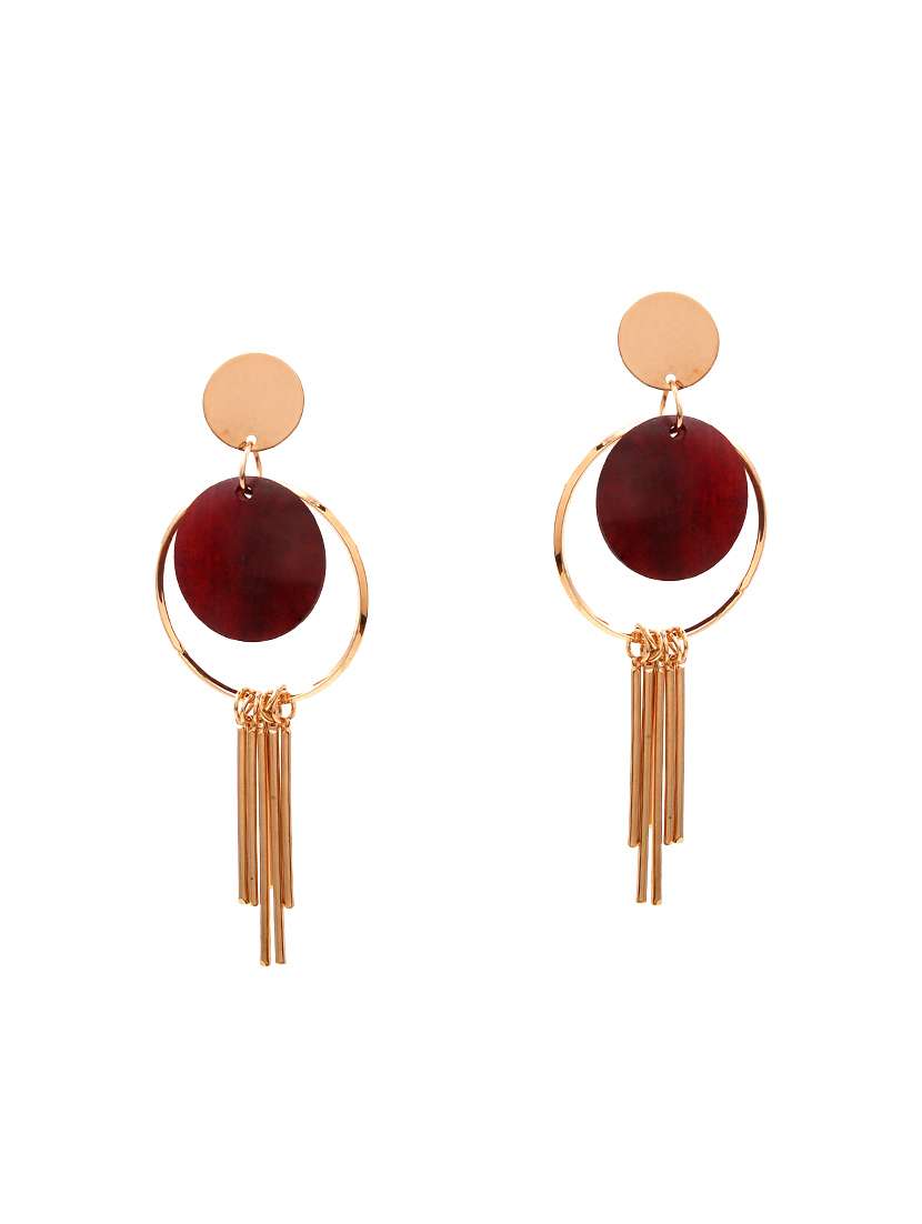 red metal drop earrings