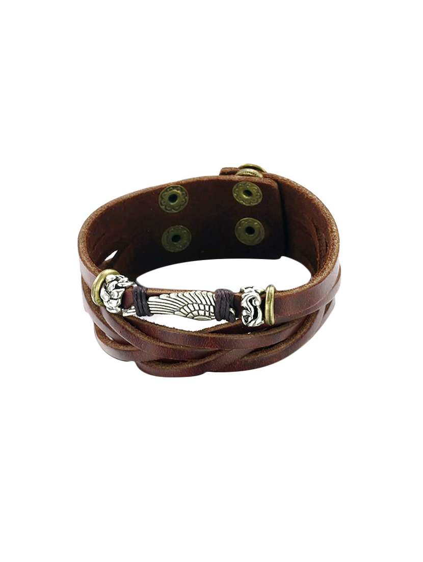 brown leather bracelet