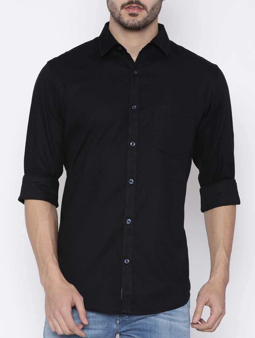 black cotton casual shirt