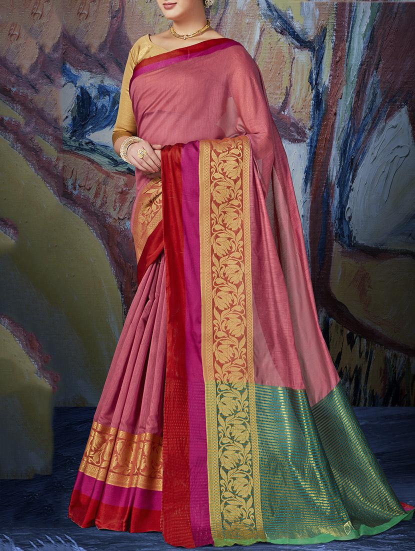 women's self design mauve colored saree with blouse - 14606583 -  Zoom Image - 0