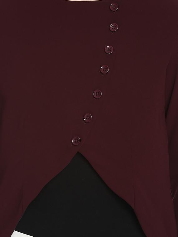 maroon polyester shrug - 14608880 - Standard Image - 3