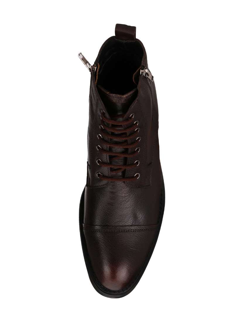 brown leather high ankle boot - 14617770 - Standard Image - 3