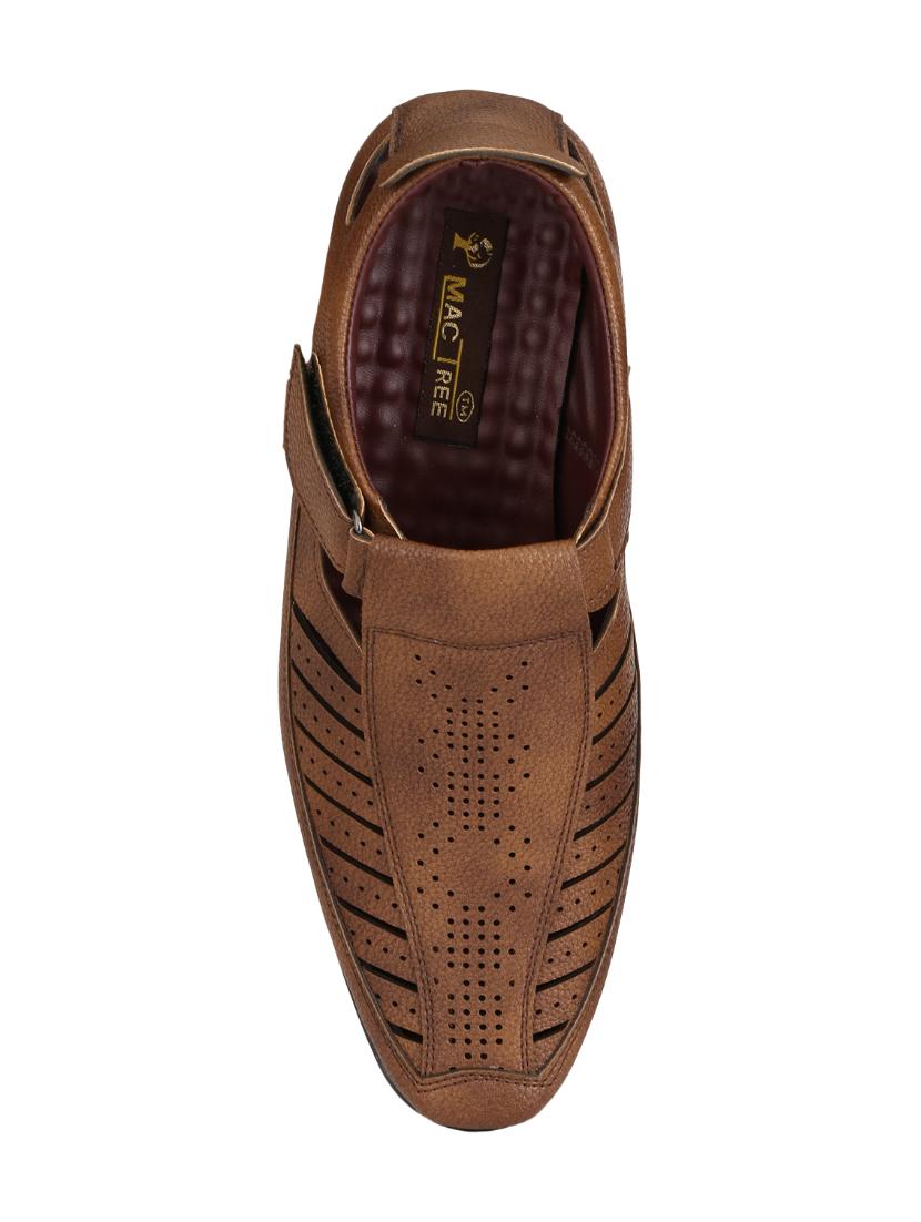 tan leather slip on sandals - 14617794 - Standard Image - 3