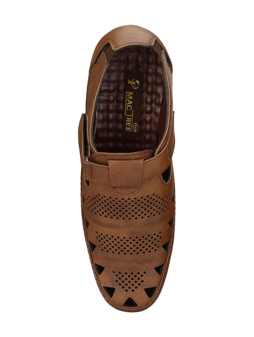tan leather slip on sandals - 14617797 - Standard Image - 3