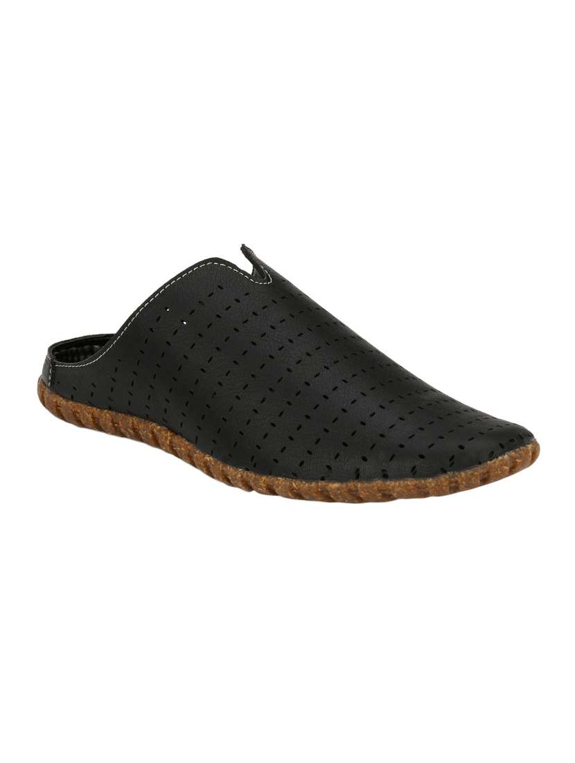 black leatherette slip on mules - 14617845 - Zoom Image - 0
