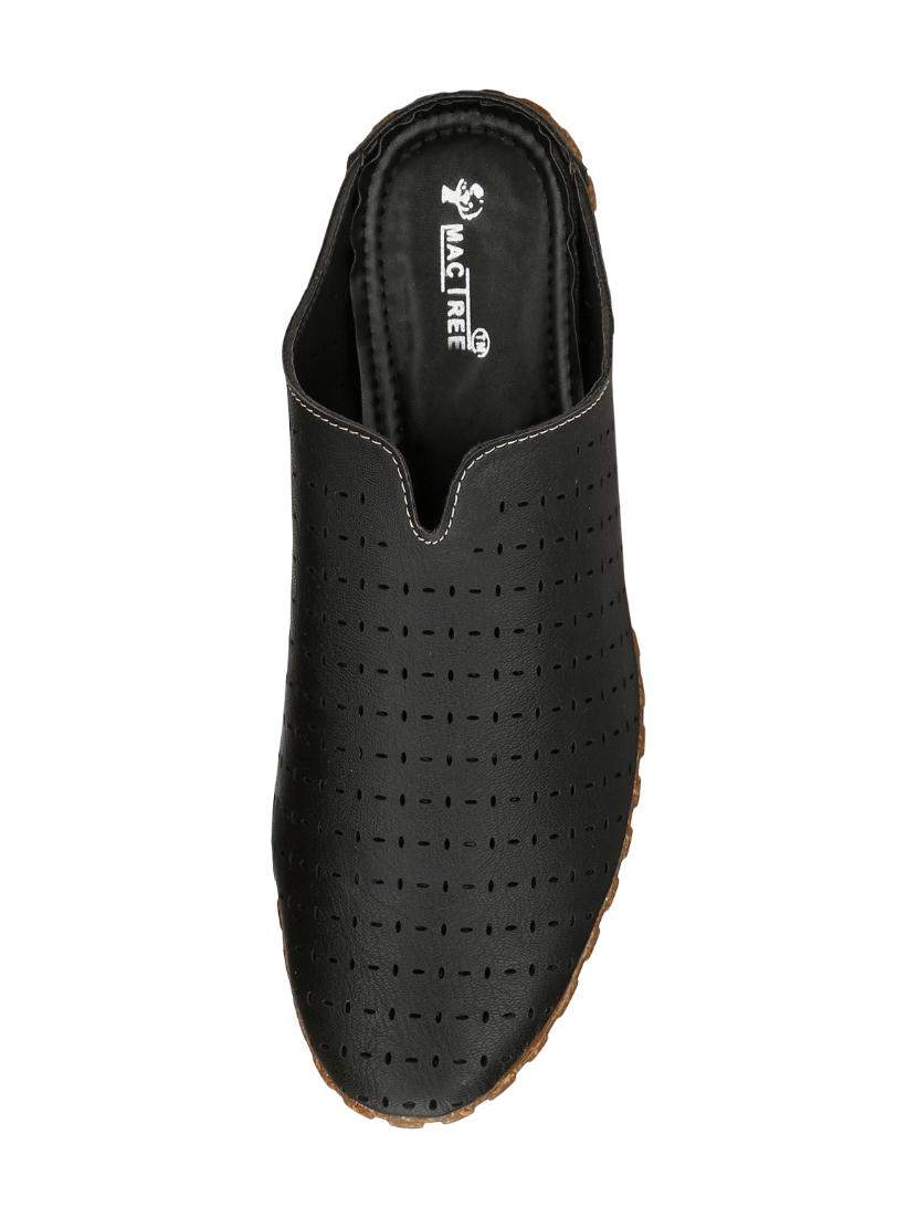 black leatherette slip on mules - 14617845 - Standard Image - 3