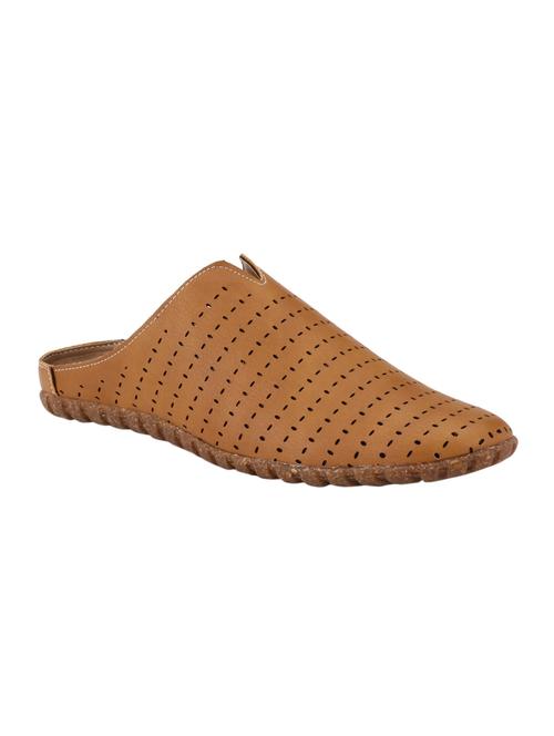 tan leatherette slip on mules - 14617847 - Standard Image - 0