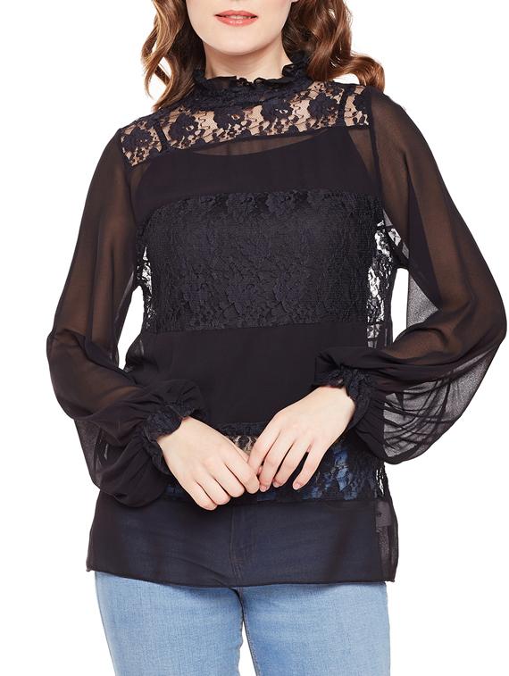 black printed top - 14618943 -  Zoom Image - 0