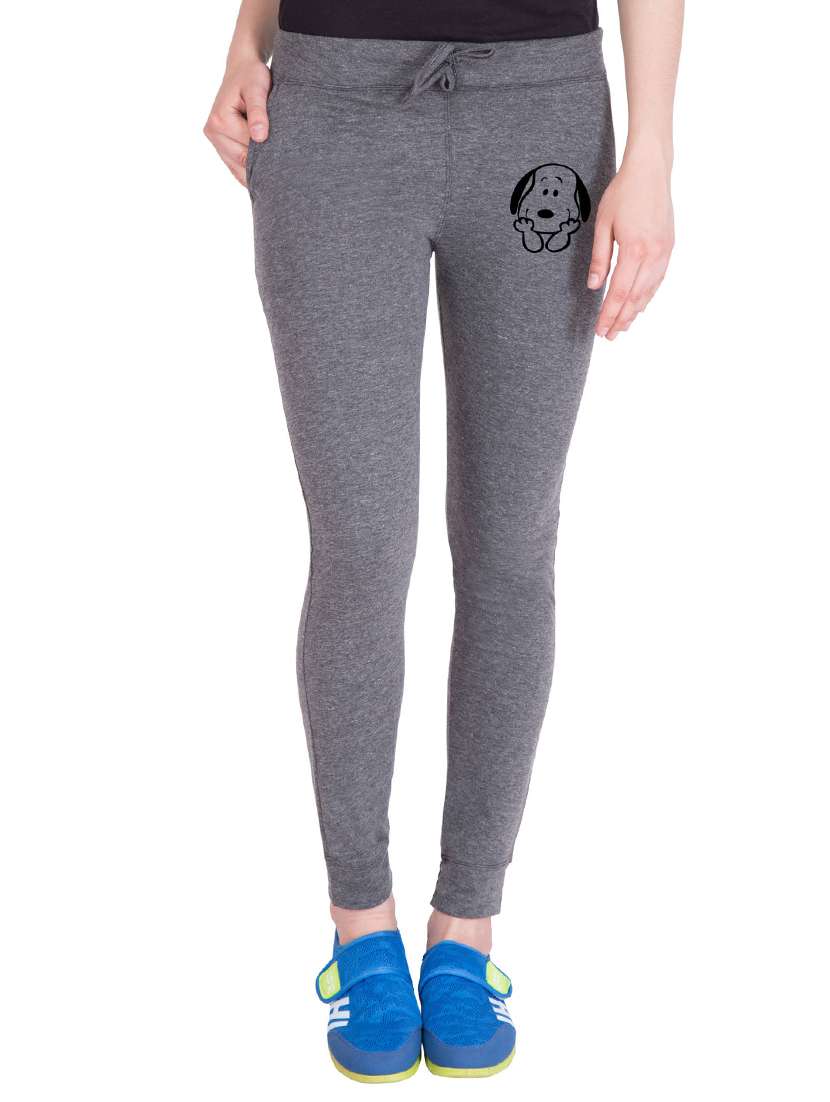 grey printed track pant
