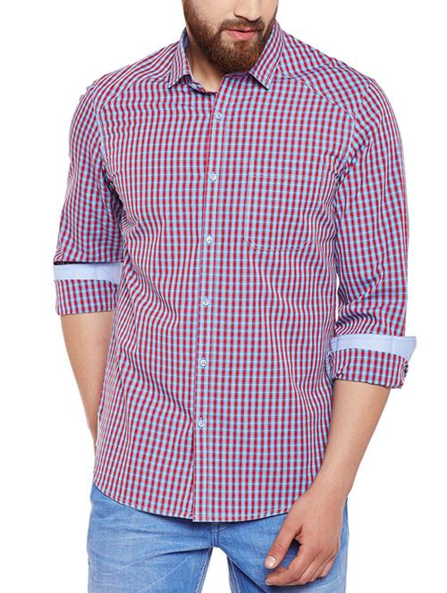 red cotton casual shirt - 14619682 -  Standard Image - 0