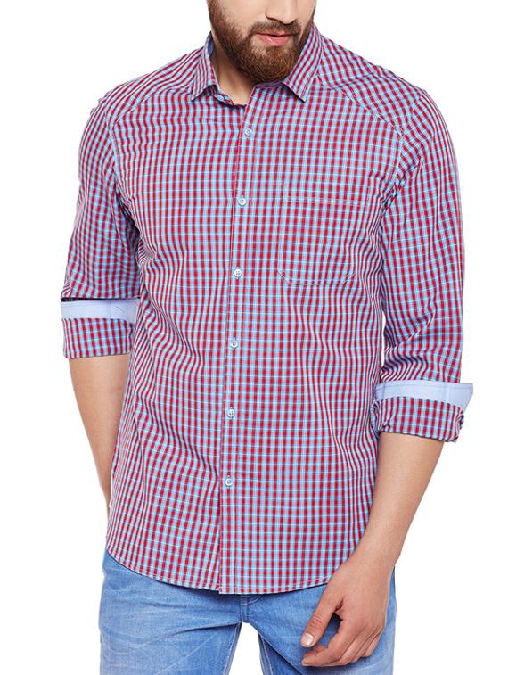 red cotton casual shirt - 14619682 -  Zoom Image - 0