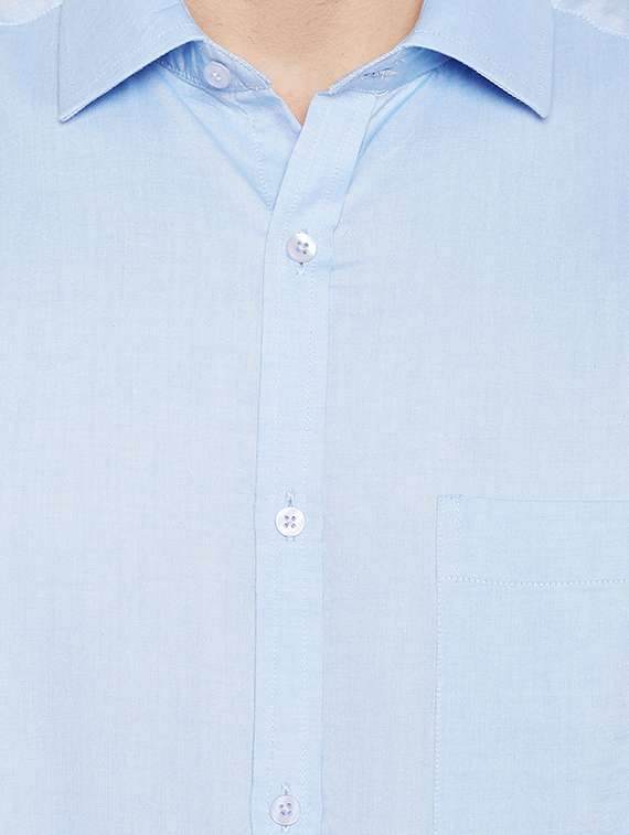 blue cotton formal shirt - 14625845 -  Standard Image - 3