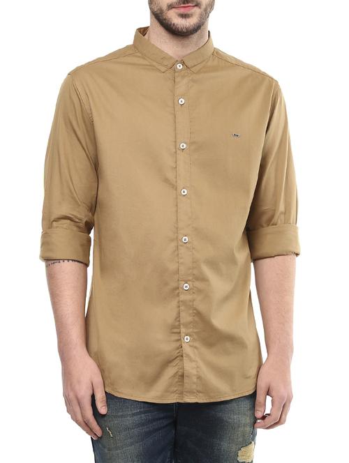 brown cotton casual shirt - 14626022 - Standard Image - 0