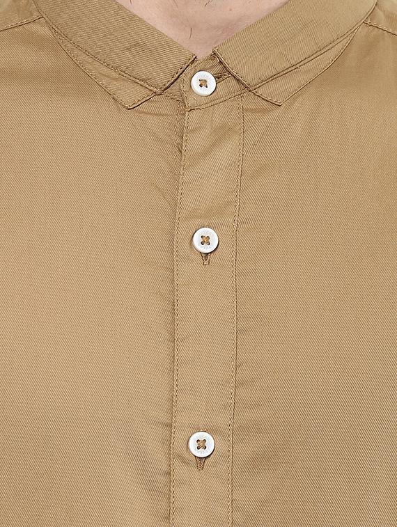 brown cotton casual shirt - 14626022 - Standard Image - 3
