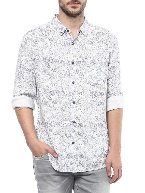 white cotton casual shirt - 14626028 - Zoom Image - 0