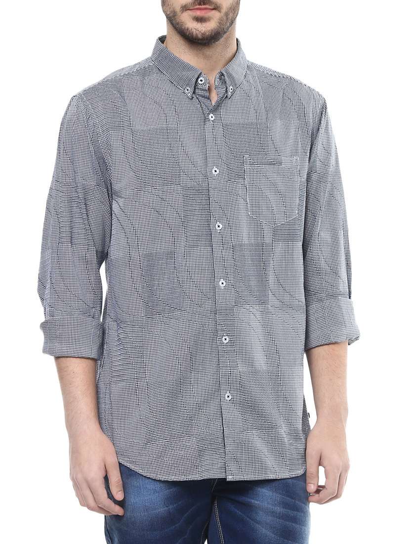 blue cotton casual shirt - 14626043 - Zoom Image - 0