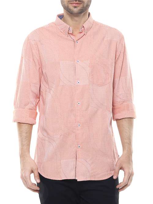 orange cotton casual shirt - 14626044 -  Standard Image - 0