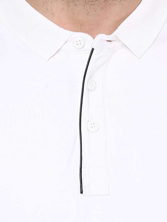 white cotton collared t-shirt - 14626058 -  Standard Image - 3