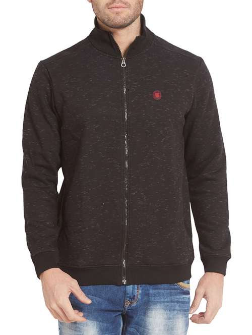 black cotton casual jacket - 14626065 - Standard Image - 0