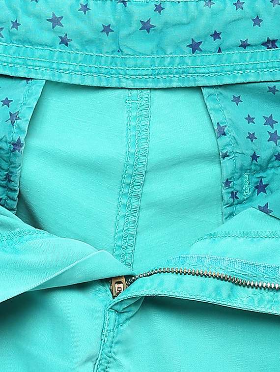 turquoise cotton shorts - 14626101 - Standard Image - 3