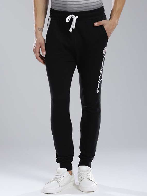black cotton  full length track pant