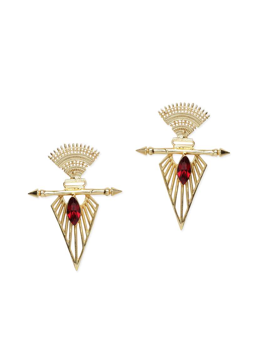 gold brass drop earrings