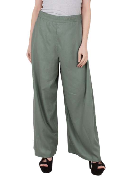 grey viscose palazzos