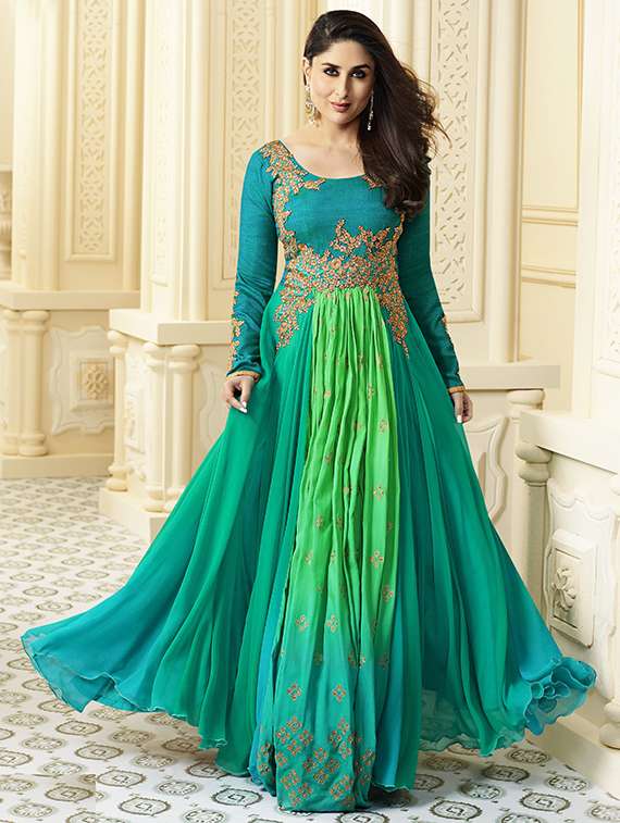 embroidered flared unstitched suit