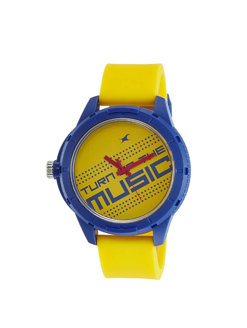 Buy online Fastrack Analog Yellow Dial Men's Watch-38019pp08 from