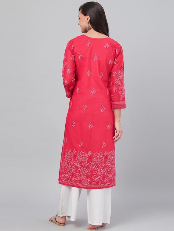 women's straight kurta - 14636604 - Standard Image - 3