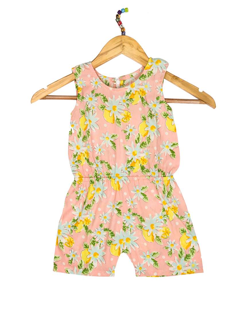 pink polyester playsuit