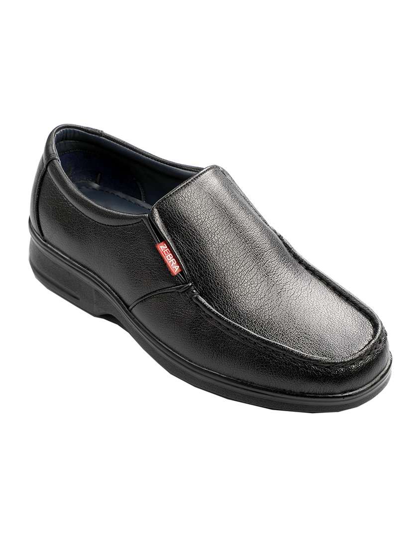 black leatherette formal slip on