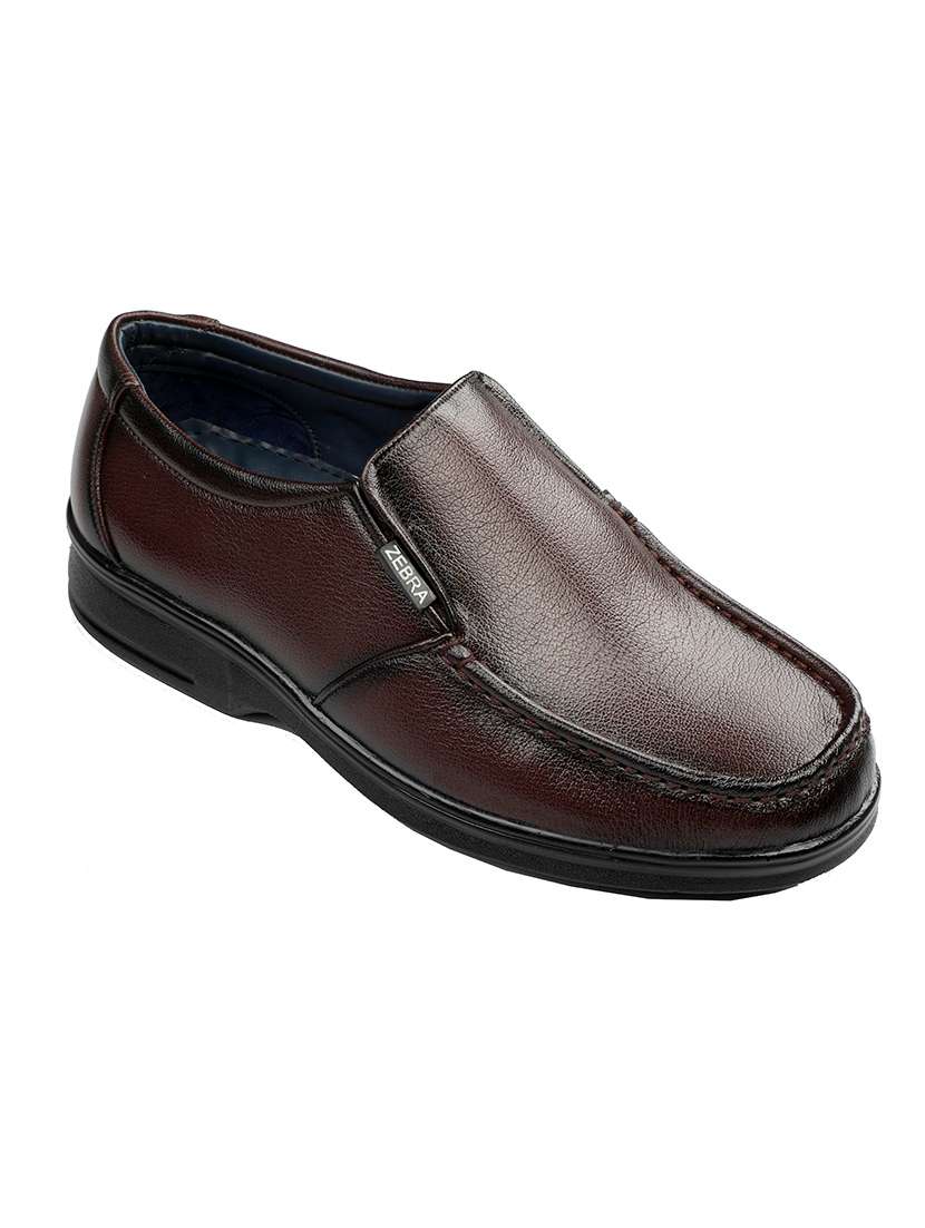 brown leatherette formal slip on