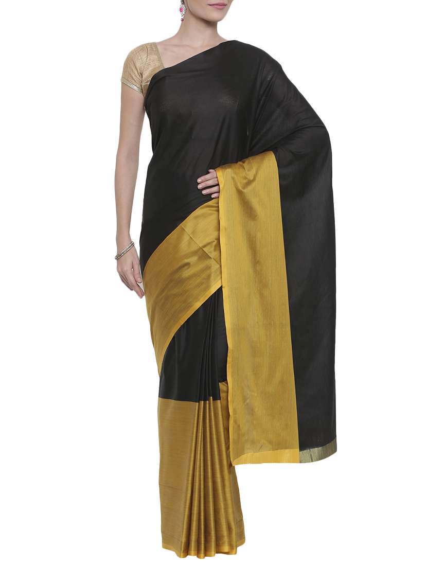black cotton saree with blouse